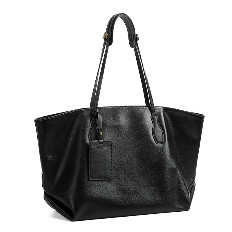 Women's Tanned Leather Niche Large Capacity Totes Shoulder Bags