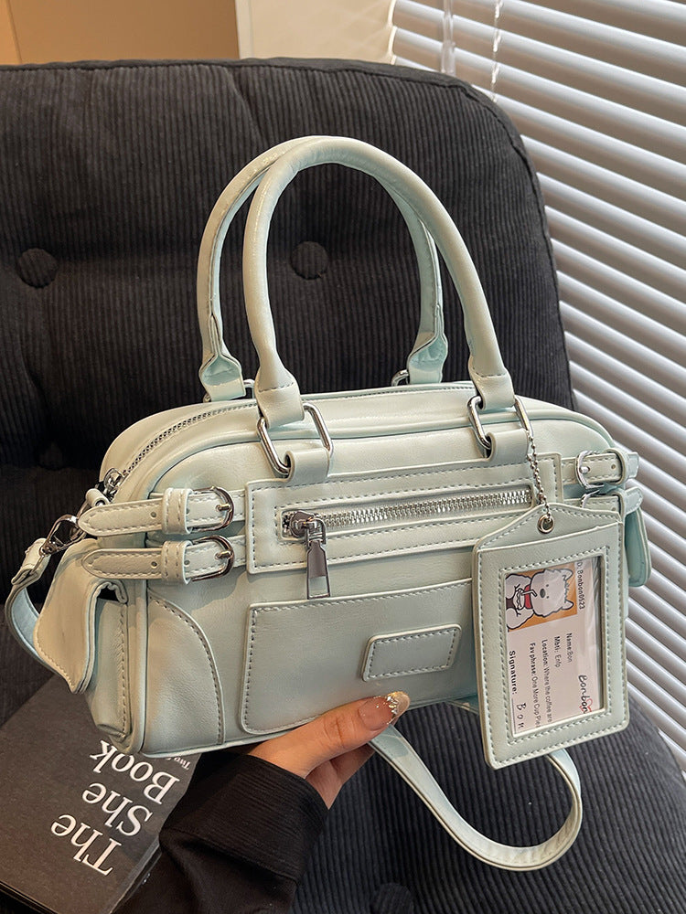 Women's Locomotive Style Personality Boston Commute Advanced Texture Bags