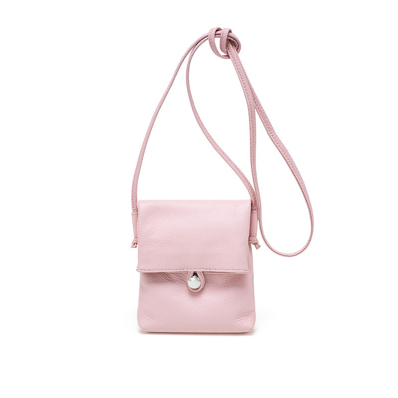 Women's Mini Fashion Vertical First Layer Cowhide Phone Bags