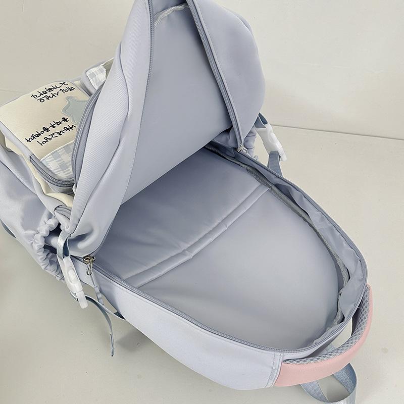 Women's Dopamine Contrast Color College Style Primary Leisure Backpack