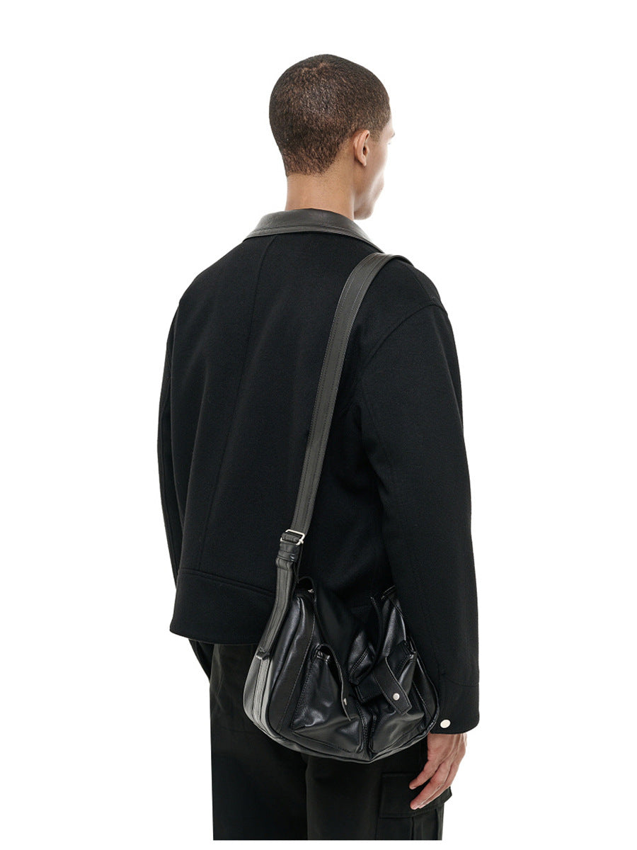 Retro Minority Soft Leather Neutral Street Men's Messenger Bag