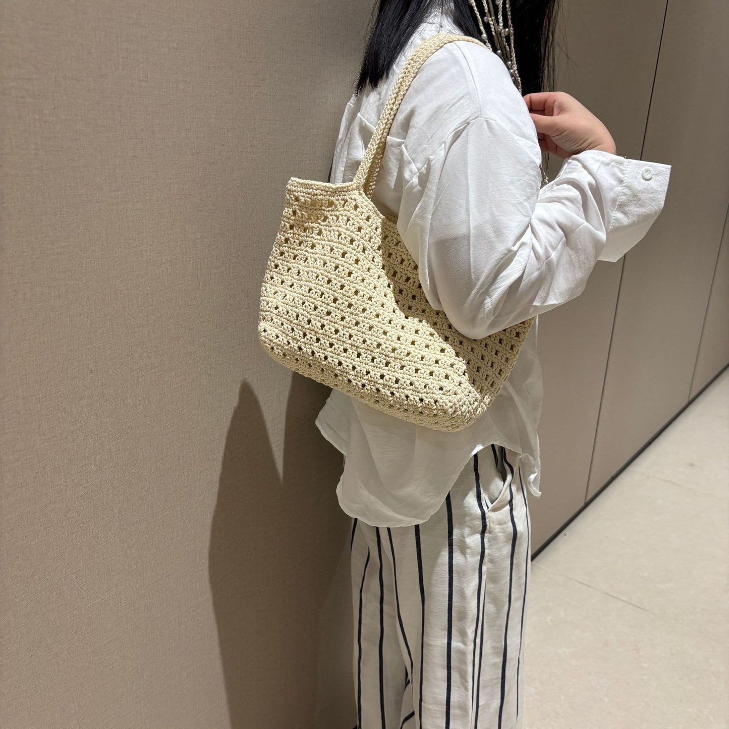 Braided Fashionable Hollow Beach Niche Style Large Capacity Leisure Women's Shoulder Bag