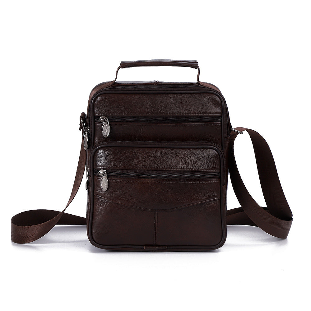 Men's Simple Business Leather First Layer Cowhide Fashion Trendy Men's Messenger Bag