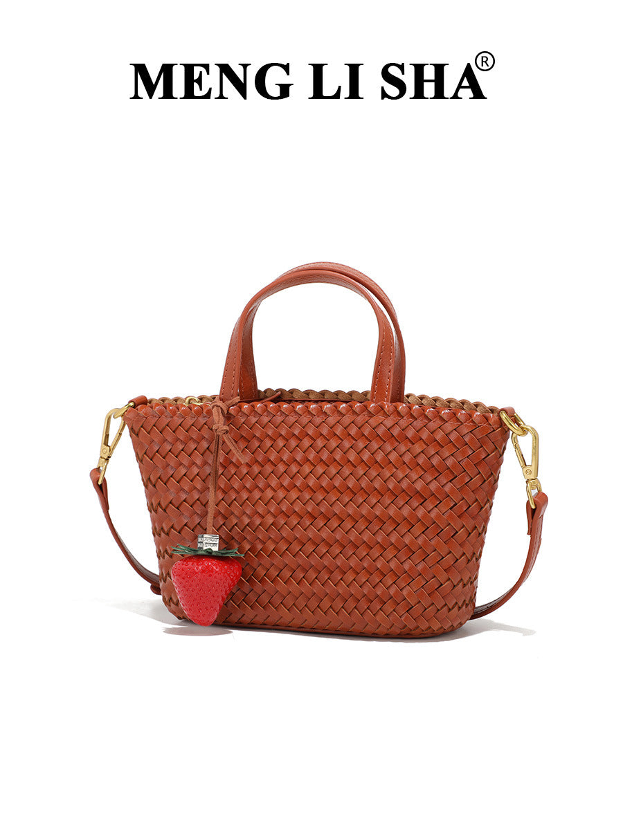 Women's Design Woven Portable Boat Versatile Simple Vegetable Bags
