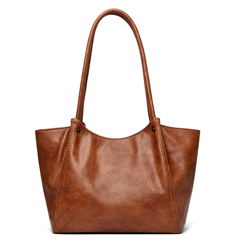 Women's Korean Fashion Large Capacity Commuter Simple Soft Shoulder Bags