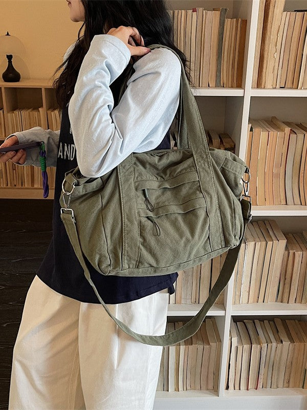Women's Large Capacity Totes Canvas Commute Leisure Versatile Simple Tote Bag