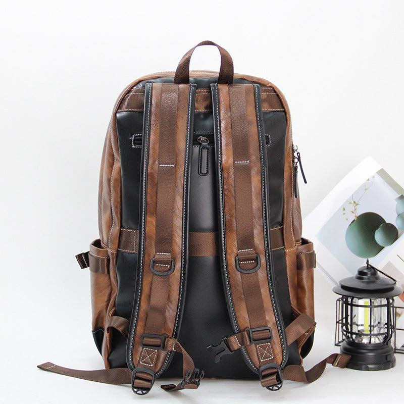 Men's Vintage Korean Street Large Capacity Computer Leisure Backpack