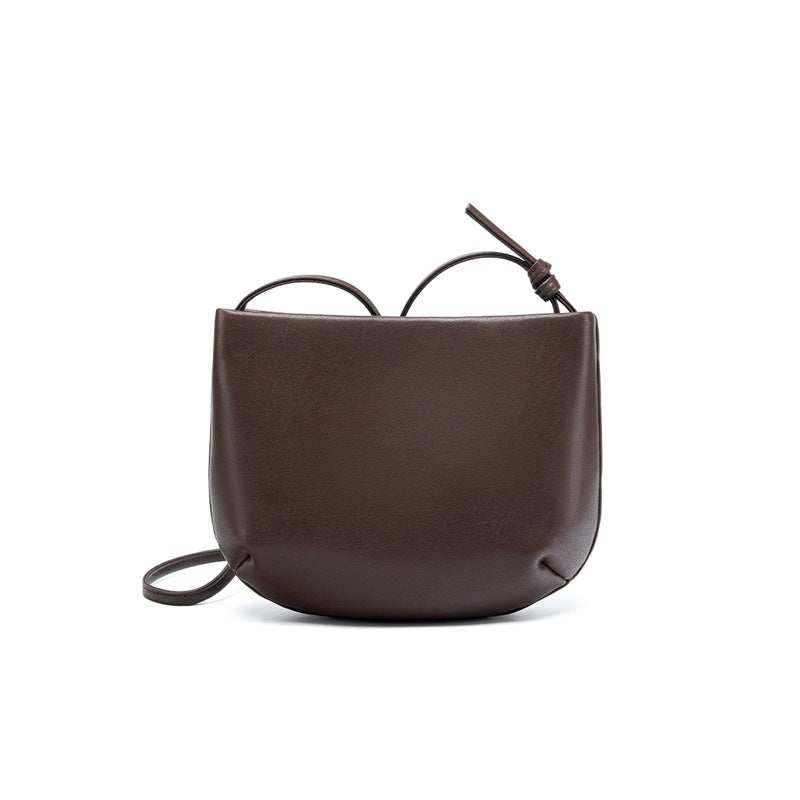 Women's Saddle Simple Commute High-grade Summer Versatile Genuine Leather Women's Messenger Bag
