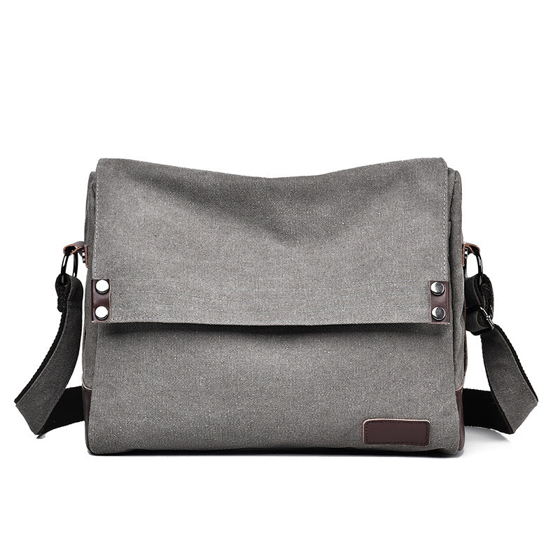 Men's Simple Canvas Leisure Large Capacity Portable Men's Messenger Bag