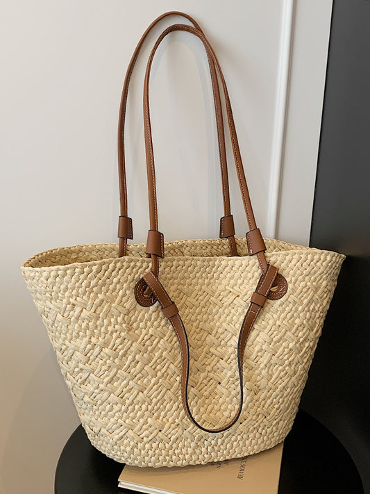 Women's Fashion Seaside Vacation Style Straw Vegetable Basket Minority Simple Large Women's Messenger Bag