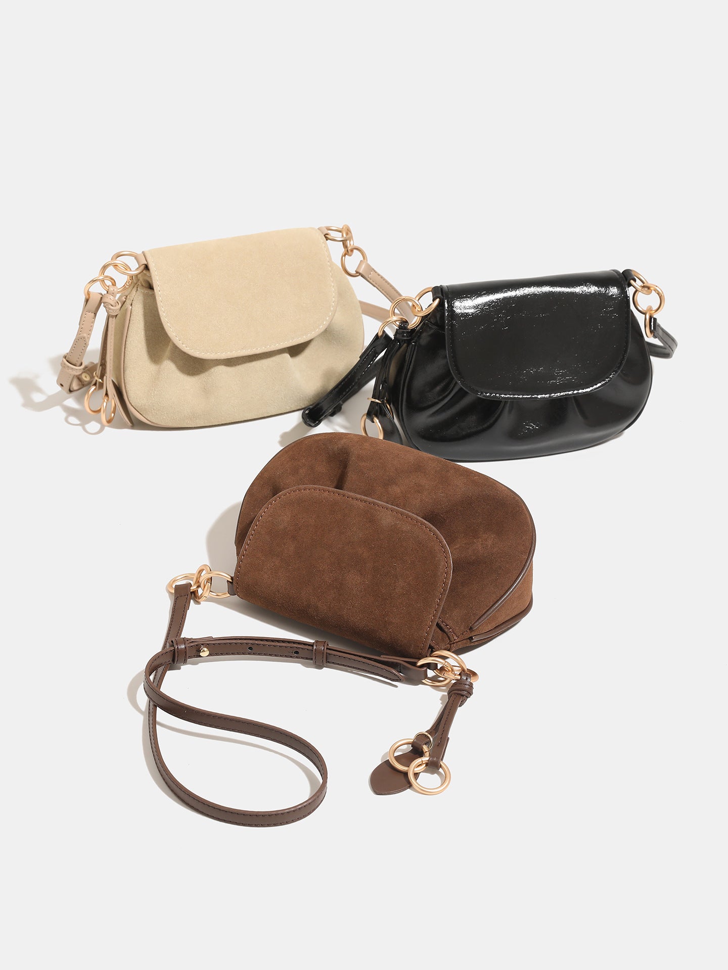Charming Women's Retro Flip High-grade Suede Handbags