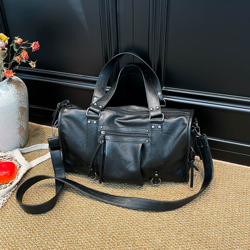 Women's Motor Style Underarm Commuting Soft Leather Solid Tote Bag