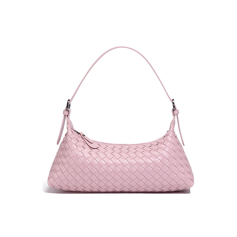 French Woven Baguette Fashionable Soft Leather Dumpling Bags