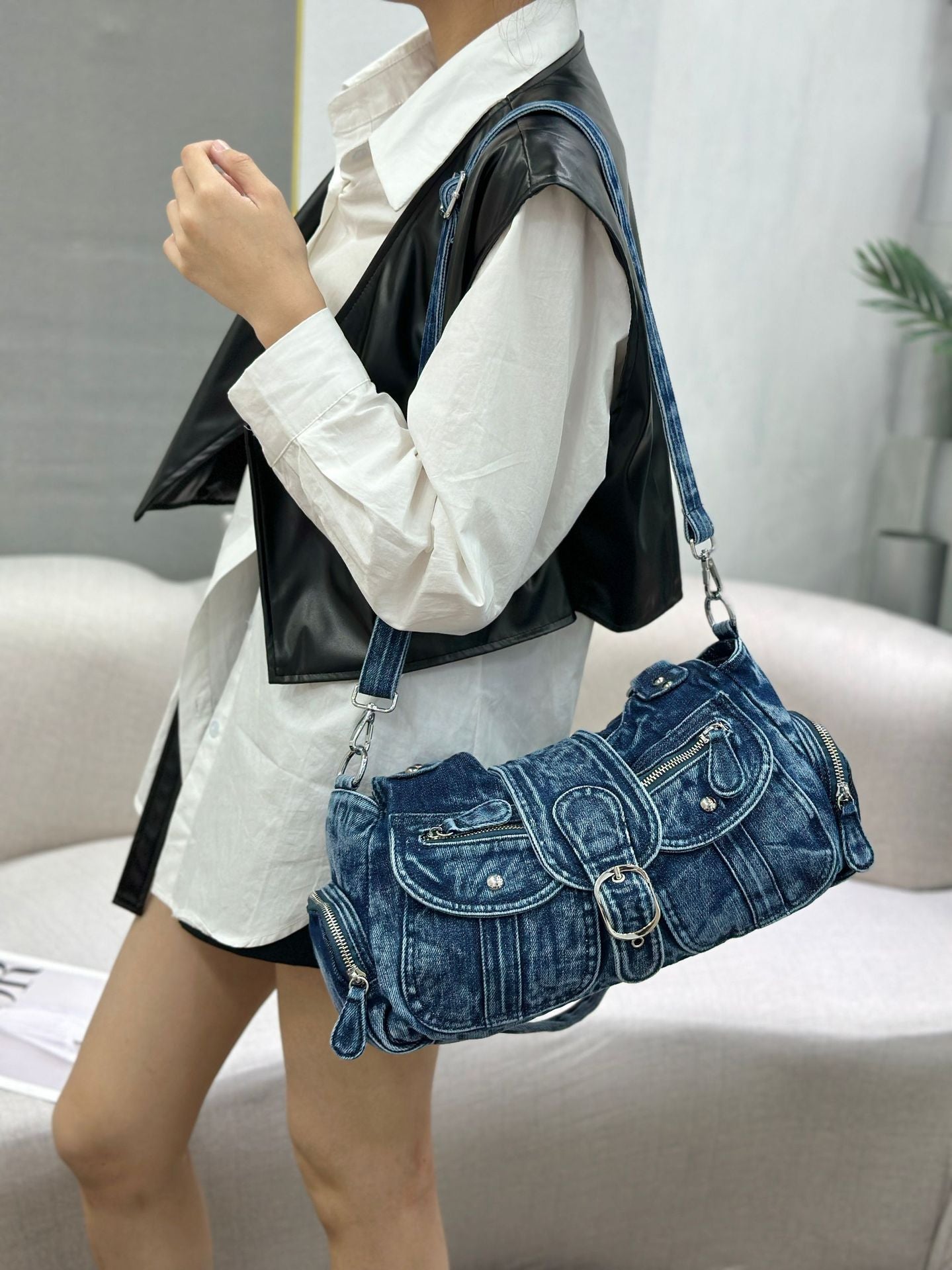 Fashion Retro Denim Large Capacity Washing Water Bags