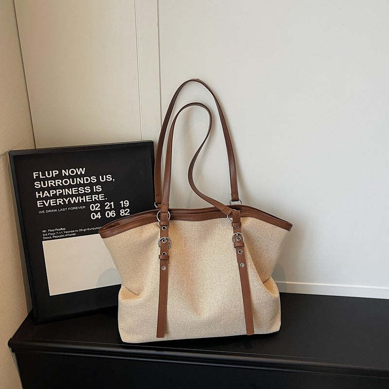 Women's Large Capacity Canvas Portable Commuter Simple Bags