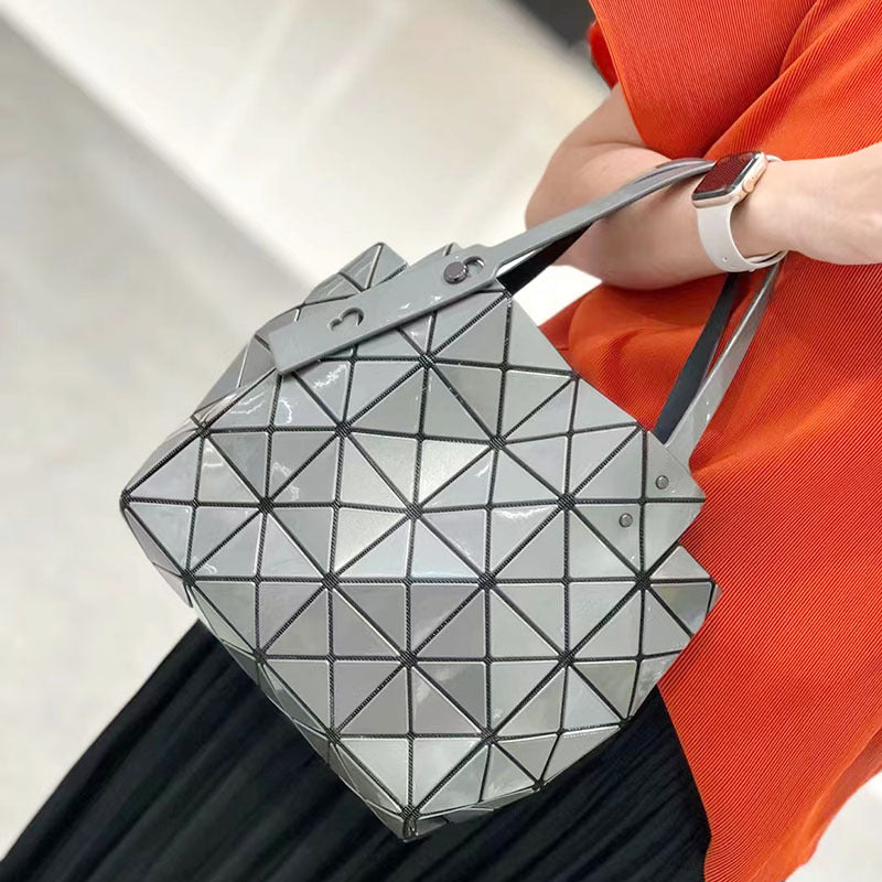 Women's March Hand Color Nail Diamond Box Geometric Rhombus Tote Bag