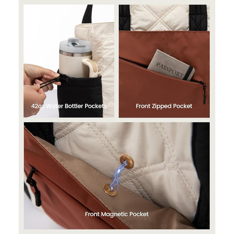 Puffer Two-piece Portable Fluffy Shopping Beach Women's Shoulder Bag