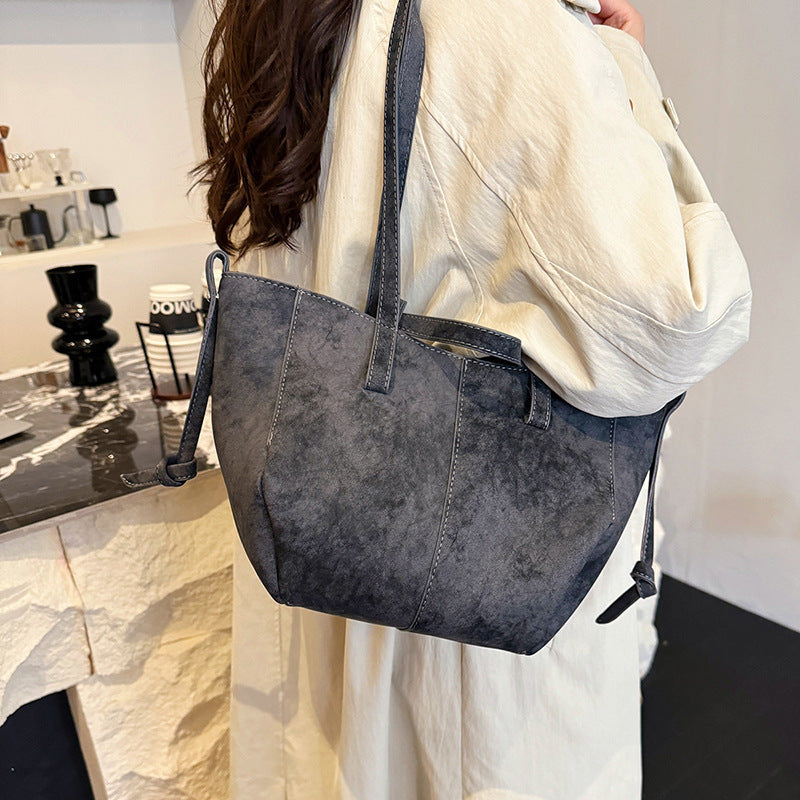 Women's Portable Autumn High-grade Western Style Light Bucket Bag