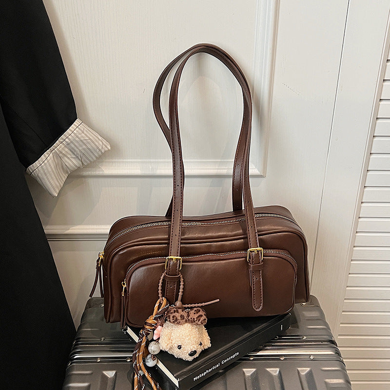Baguette Portable Fashion Retro Minority Simple Advanced Commuter Large Capacity Underarm Bag