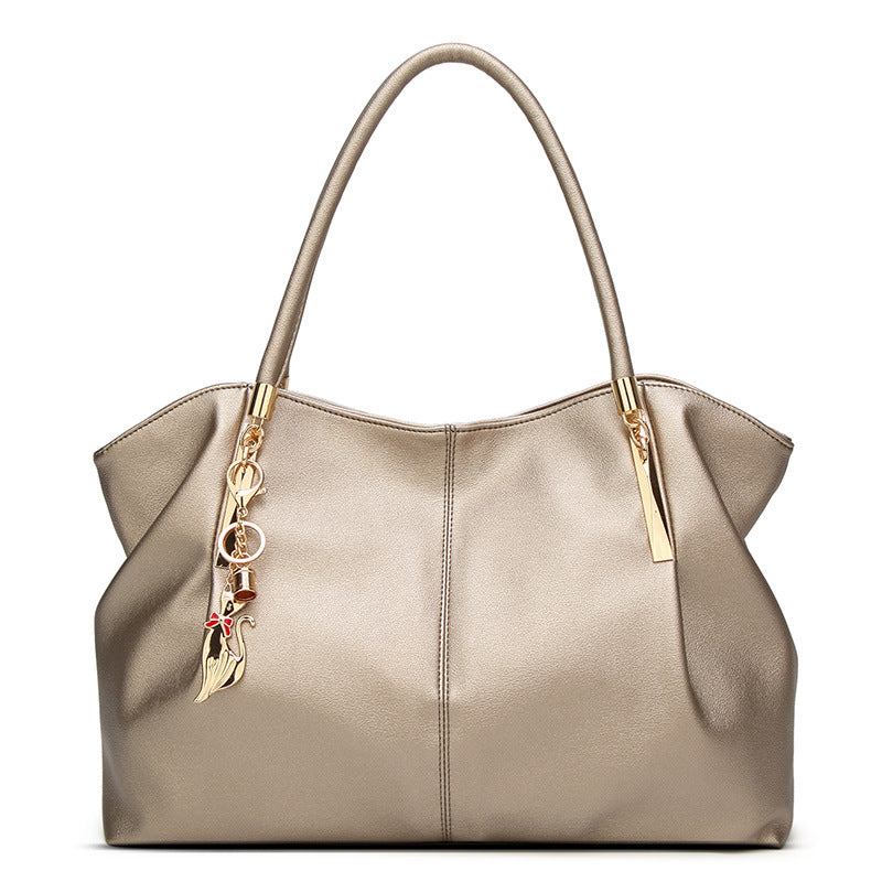 Women's Large Capacity Mummy Simple Elegant Fine Grain Multifunctional Tote Bag