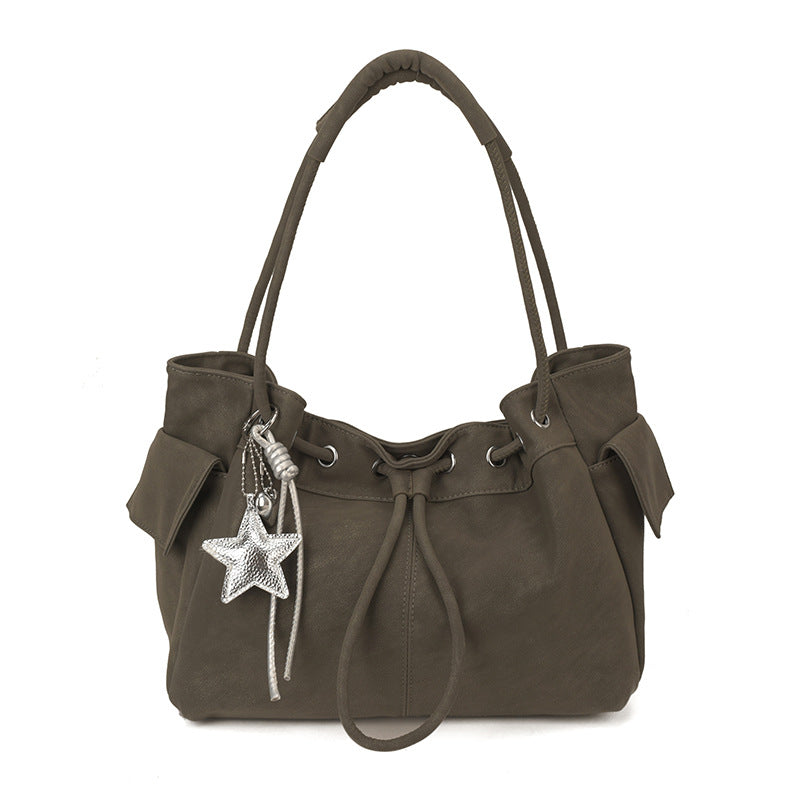 Women's Fashion Matte Texture Large Capacity Spring Light Luxury Minority Shoulder Bags
