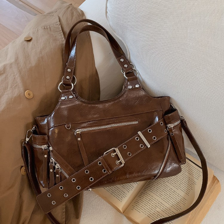 Niche Retro Motorcycle Mori Cute Large Women's Messenger Bag