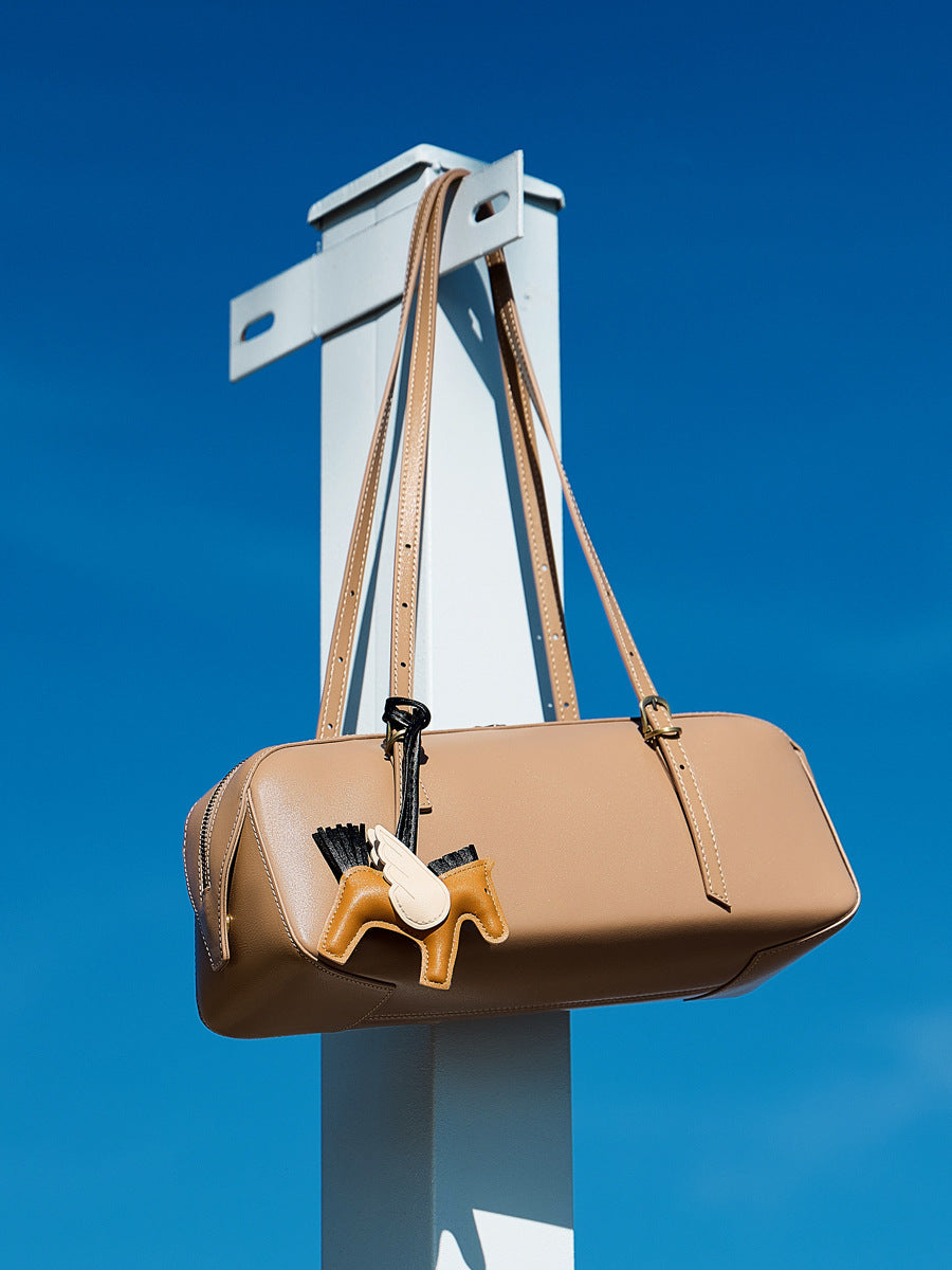 Women's Leather Underarm Retro Bowling Niche Vegetable Bags