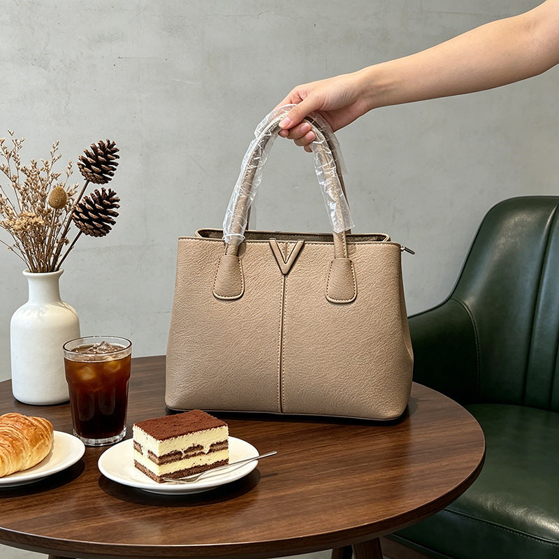 Women's Fashion Litchi Pattern High Quality Large Women's Handbag