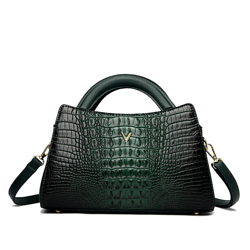 Women's Fashion Crocodile Pattern Popular Embossed High Women's Handbag