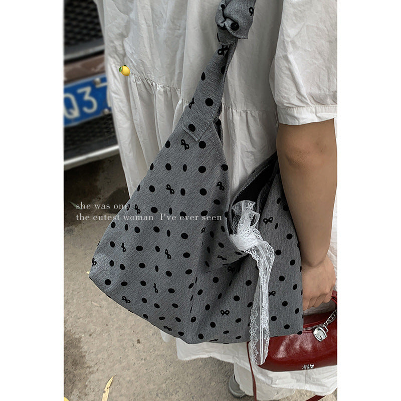 Women's Large Capacity Canvas Fashion Polka Dot Bags