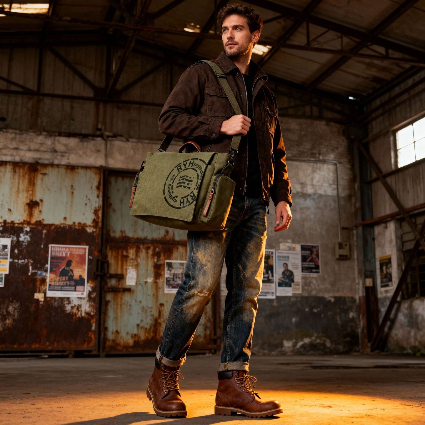 Men's Thick Retro Fashion Business Portable Official Bags