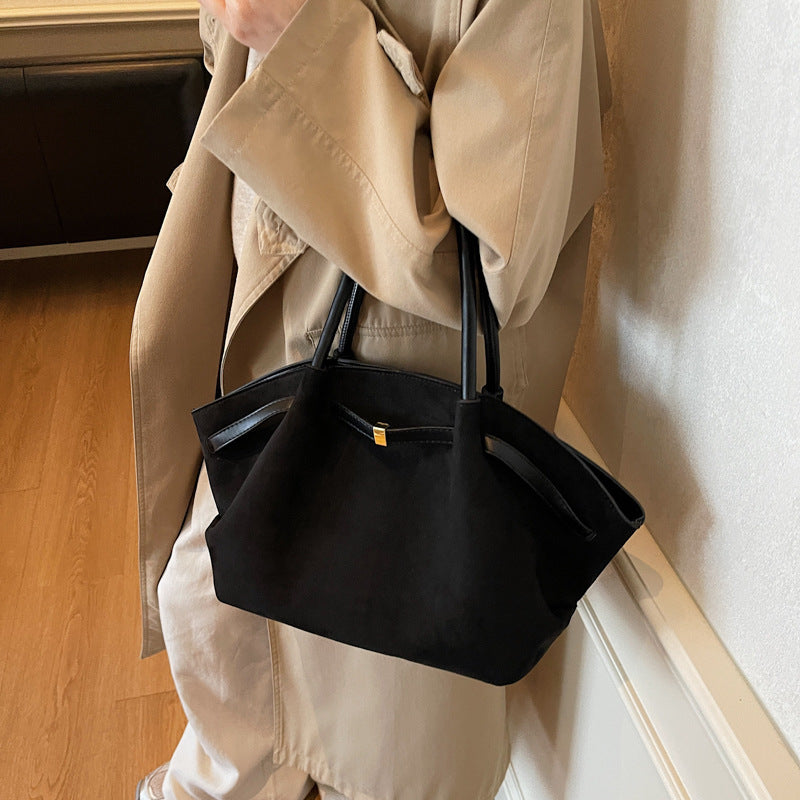 Women's Frosted Suede Underarm Large Capacity Totes Tote Bag