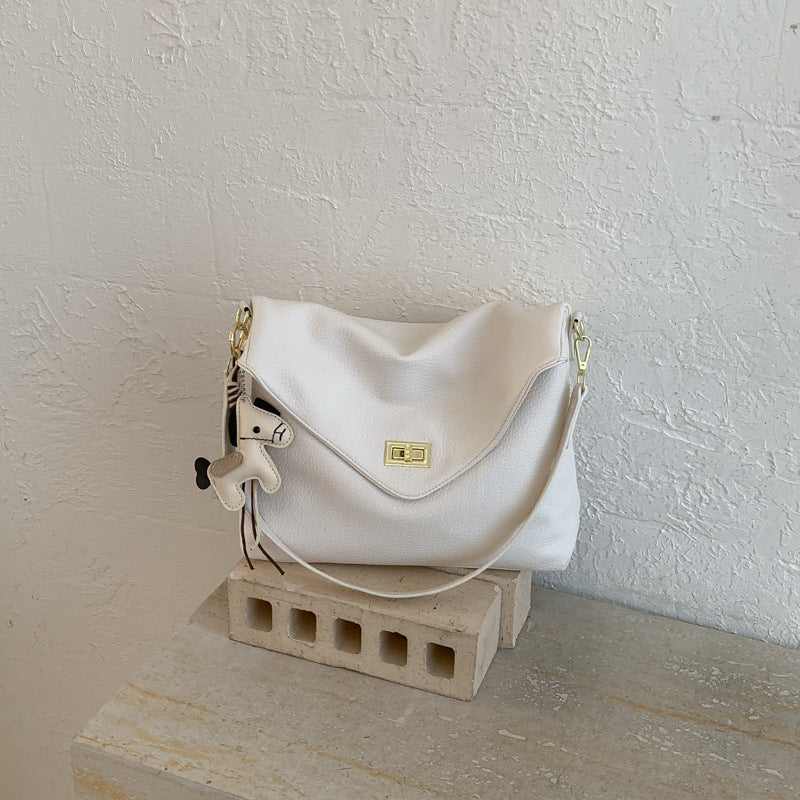 Women's Spring Korean Style Lazy Retro Soft Leather Underarm Bag