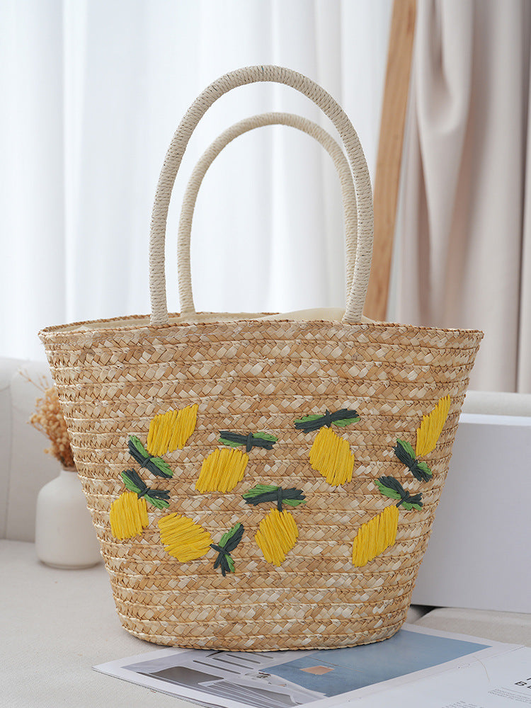 Women's Summer Woven Straw Seaside Vacation Weaving Embroidered Handbags