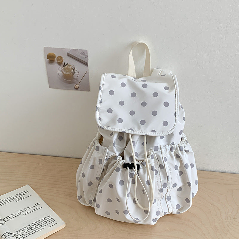 Korean Lightweight Nylon Design Polka Dot Backpacks