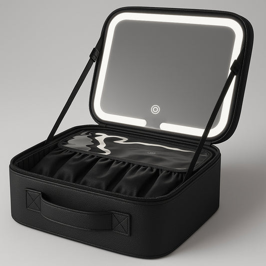 Box With Light Mirror Large Capacity High-grade Makeup Bag