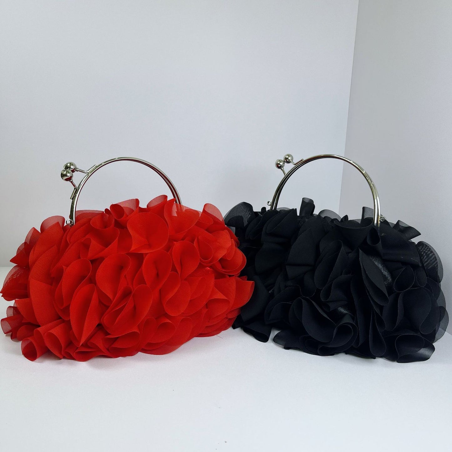 Three-dimensional Lace Portable Petal Dress With Women's Handbag
