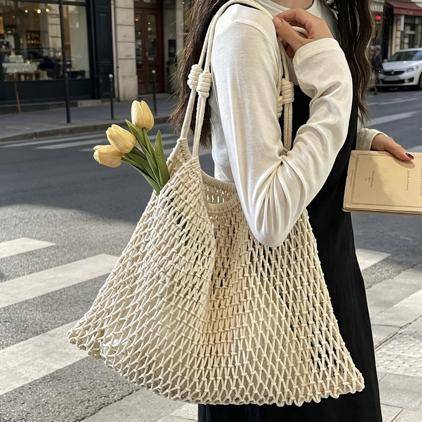 Seaside Holiday Hollow Western Style Large Women's Shoulder Bag