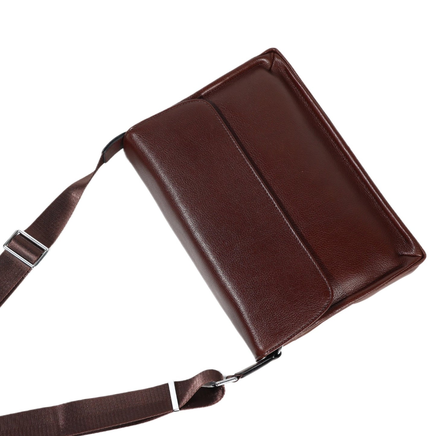 Men's Simple Commute Leather Large Capacity Portable Men's Messenger Bag
