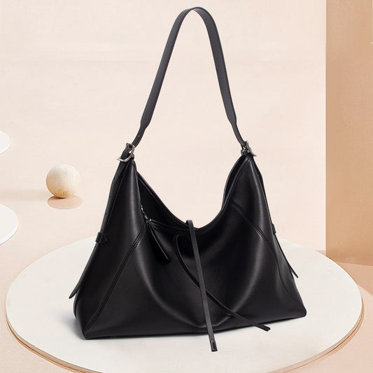 Women's Large Capacity Totes Fashion Temperament Commute Genuine Bags