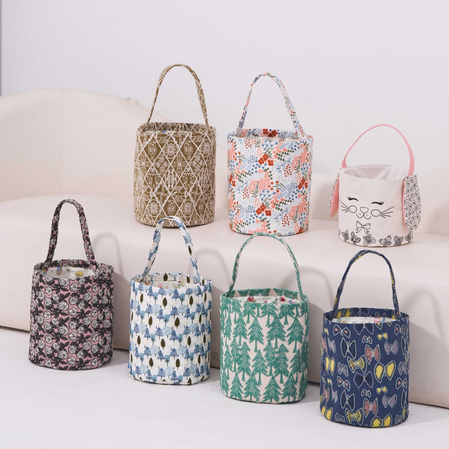 Check Cotton Linen For Going Out Simple Large Handbags