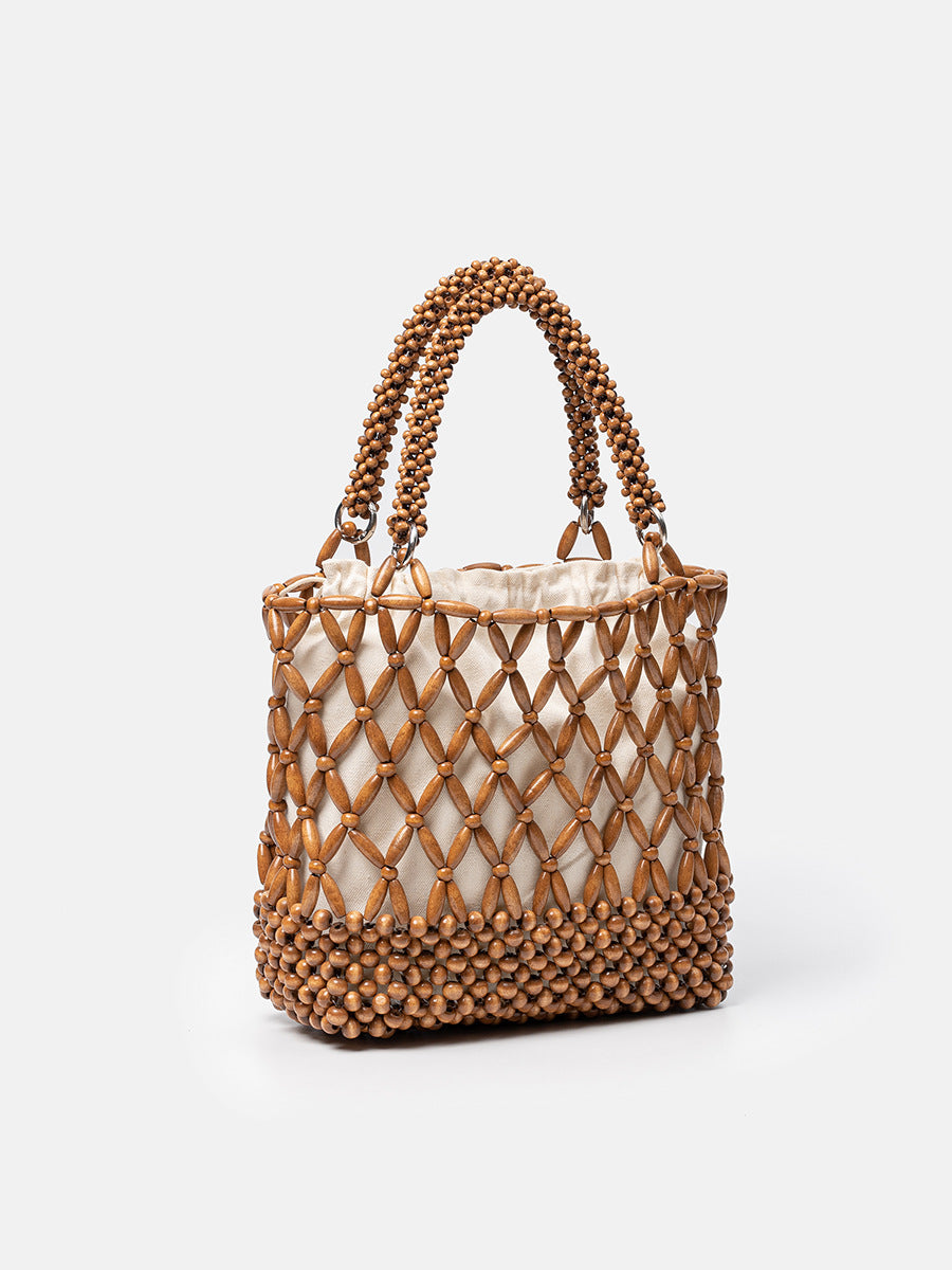Women's Decoration Hand-woven Seaside Vacation Beaded Contrast Color Bags