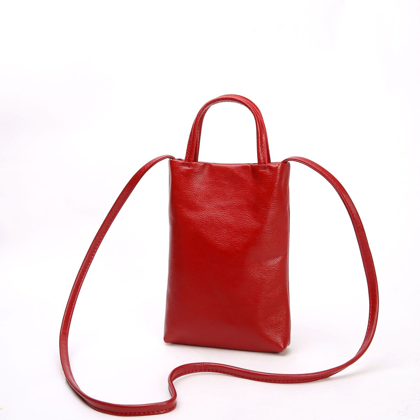 Women's Vegetable Tanned Leather Cow Long Simple Mobile Soft Retro Women's Messenger Bag
