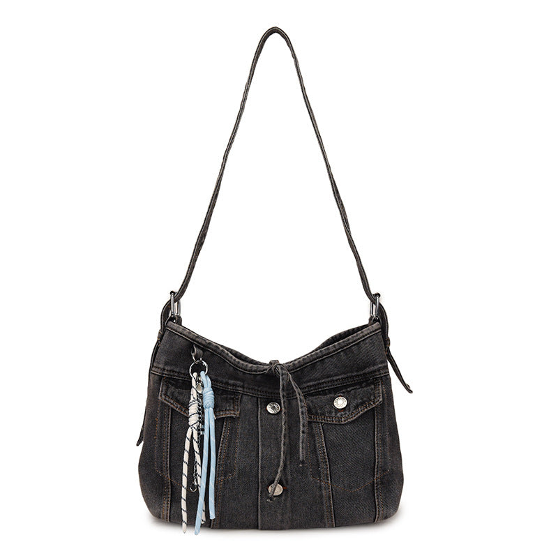 Women's Retro High-grade Denim Design Large Capacity Women's Shoulder Bag