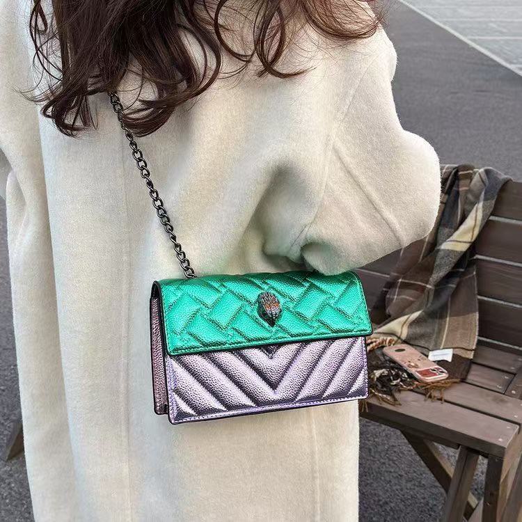 Women's Eagle Head Pouch Chain Contrast Color Bags