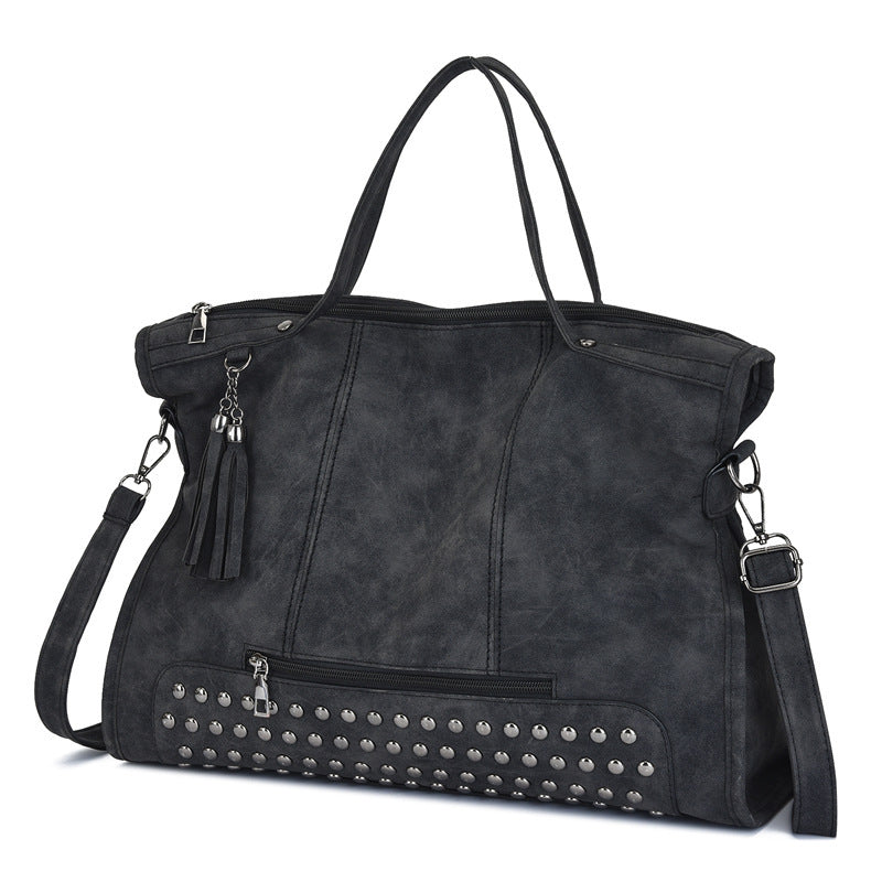 Women's Retro Frosted Fashion Trend Large Capacity Women's Handbag