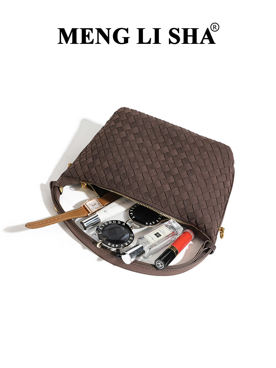 Women's Frosted Vintage Hand-woven Lunch Box Fashion Women's Shoulder Bag