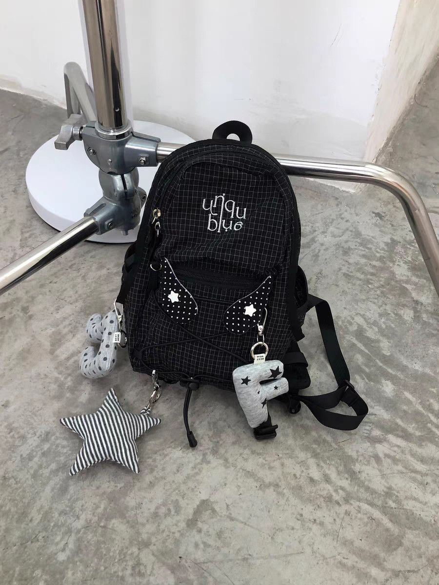 Mountain Drawstring Plaid Female Commuter Portable Backpacks