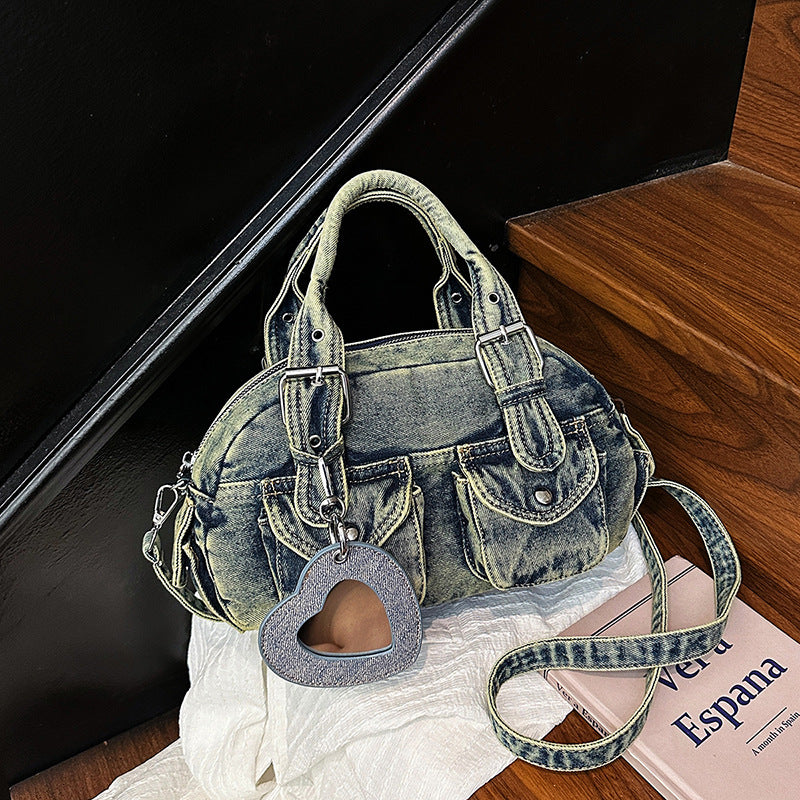 American Washed Denim Design Cool Retro Handbags