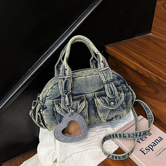 American Washed Denim Design Cool Retro Handbags